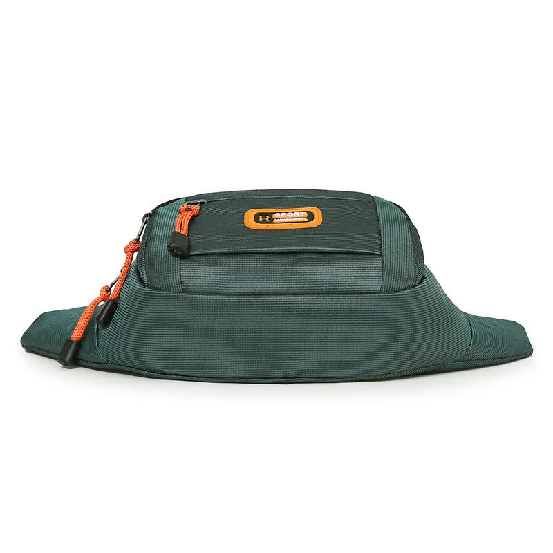 Large waterproof slanted chest bag in black, grey, blue, or green colour options