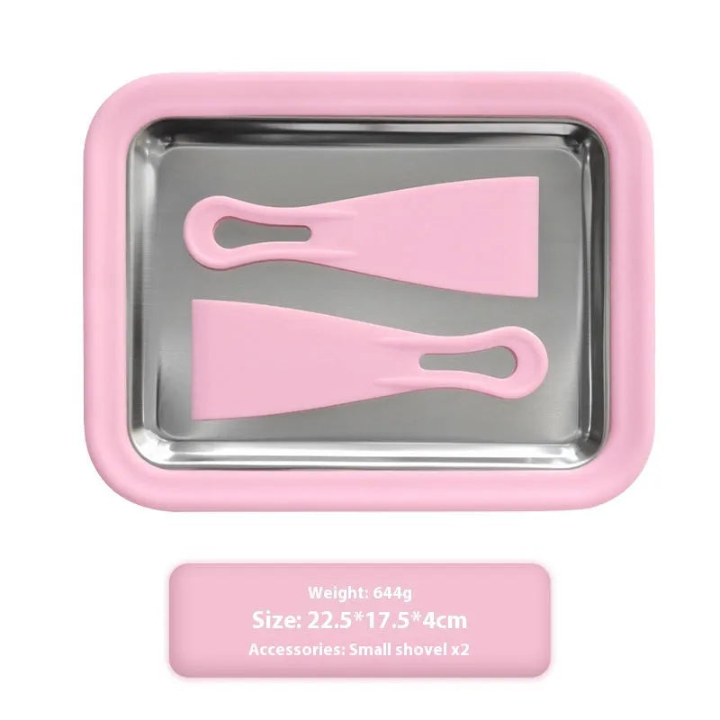 Children's handmade DIY fried yogurt machine in green, pink, rose red, or white, 22.5 cm by 17.5 cm.