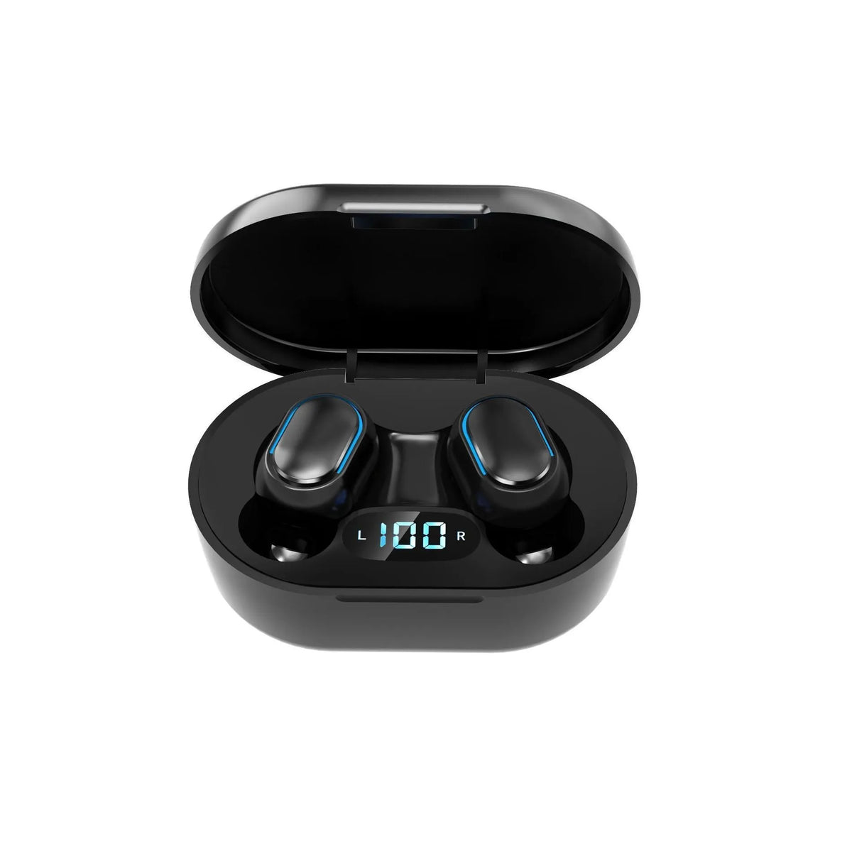 E7S wireless binaural mini in-ear sports Bluetooth headset with ear hook, shown in black
