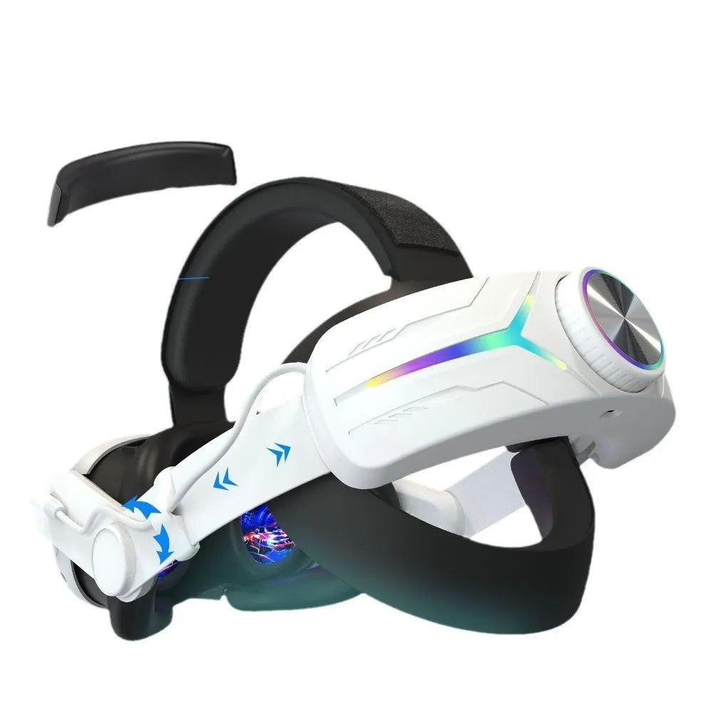 VR headset charging head strap for Meta Quest 3 with 8000 mAh power, ABS body, 27cm x 17.5cm x 5cm, in Elite Colour, Pure White or Pure Black