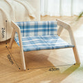 Wooden elevated cat beach chair bed with cloth hammock in green or blue colour options