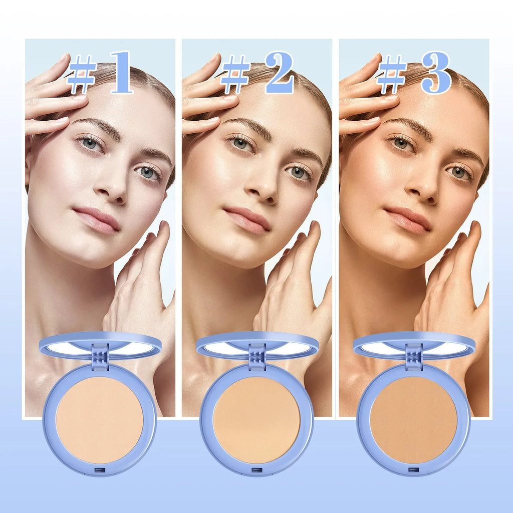 Compact finishing powder in Natural Beige, Pure Beige and Classic Ivory shades, 8g net content