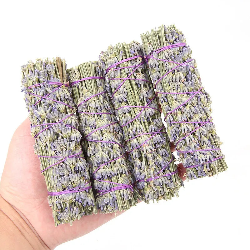 Natural dried lavender aromatherapy fragrance stick measuring about 4 inches long.