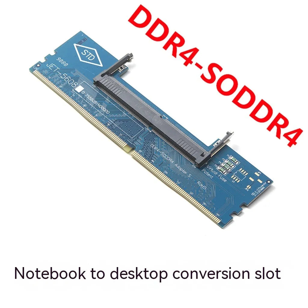 DDR4 laptop to desktop memory adapter card with electrostatic packaging