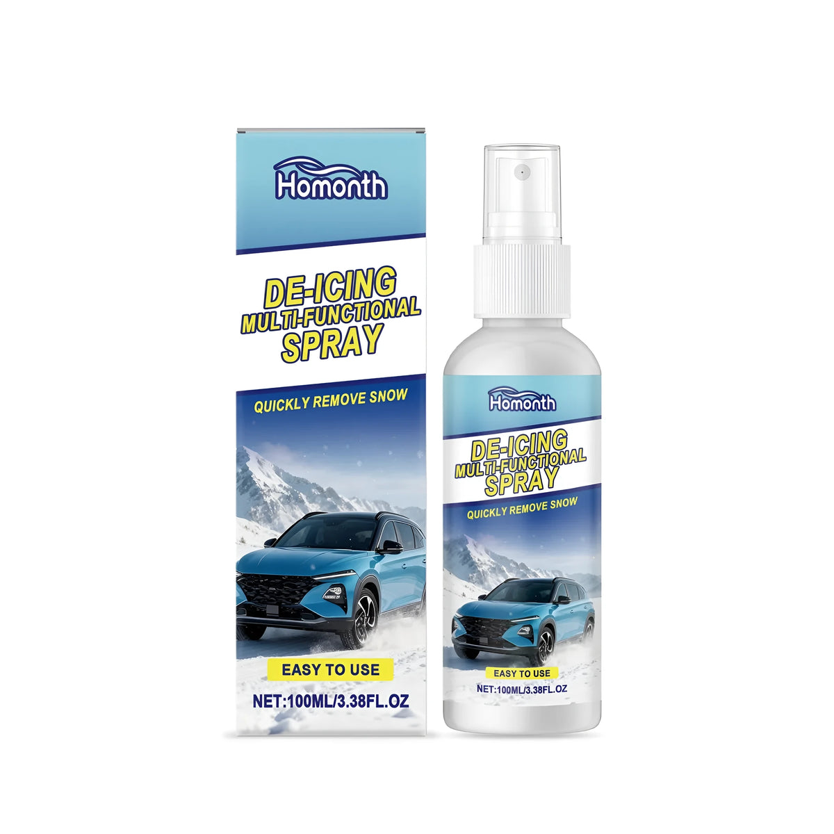 100ml deicing spray bottle for car windscreens with water, propylene glycol and ethanol blend