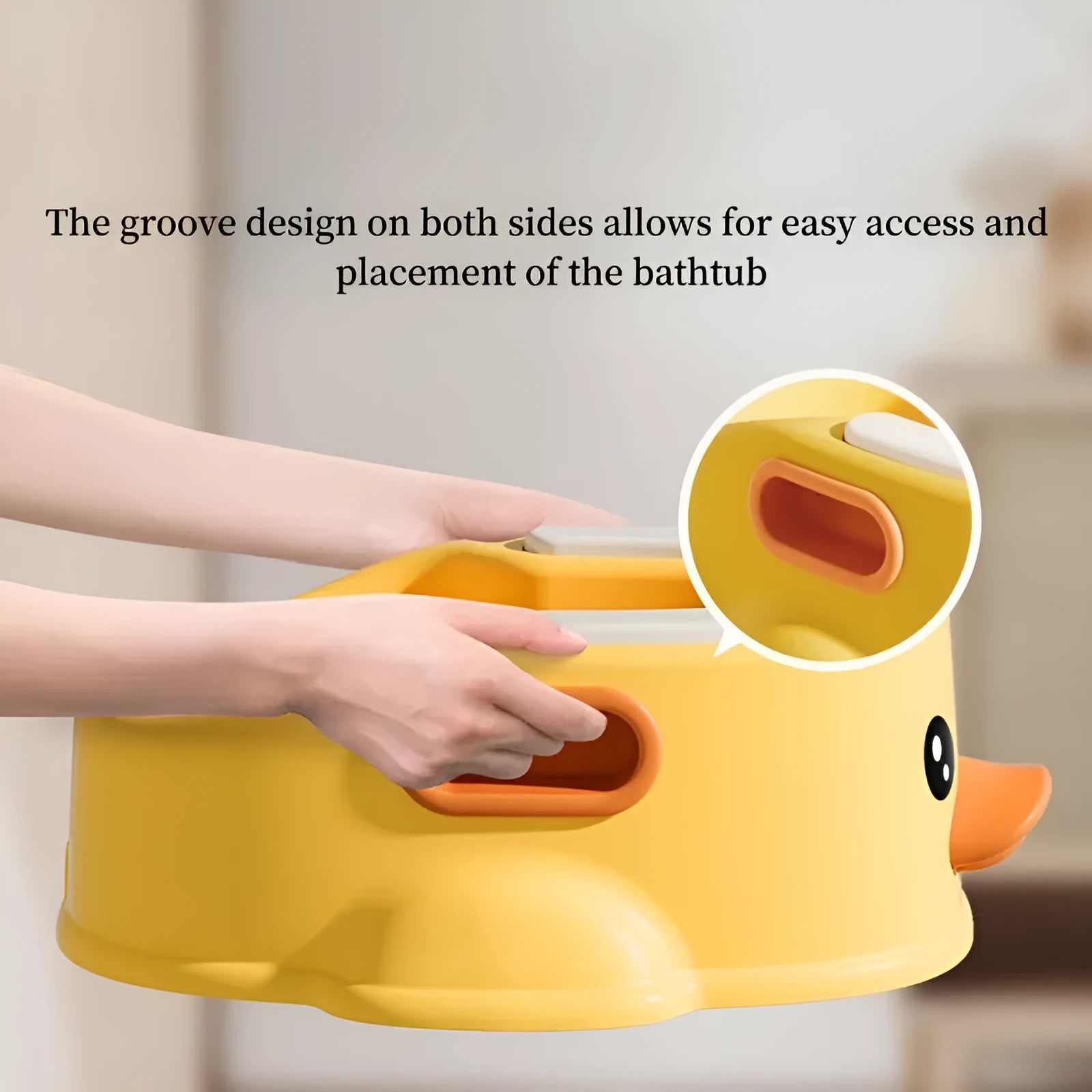 Blue PVC duck-shaped pet bath tub for dogs and cats on a plain background.