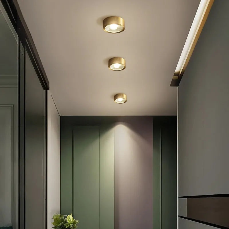 All-copper surface mounted LED downlight available in 8cm, 10cm, 12cm diameters with adjustable colour temperature 3000K-6000K