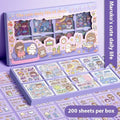 Children's sticker card notebook with colourful meatball, star, tea party, and diary character stickers