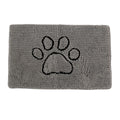 Rectangular chenille embroidered absorbent pet mat in greyhound paw pattern. Made from machine washable polyester fibre. Available in multiple sizes.