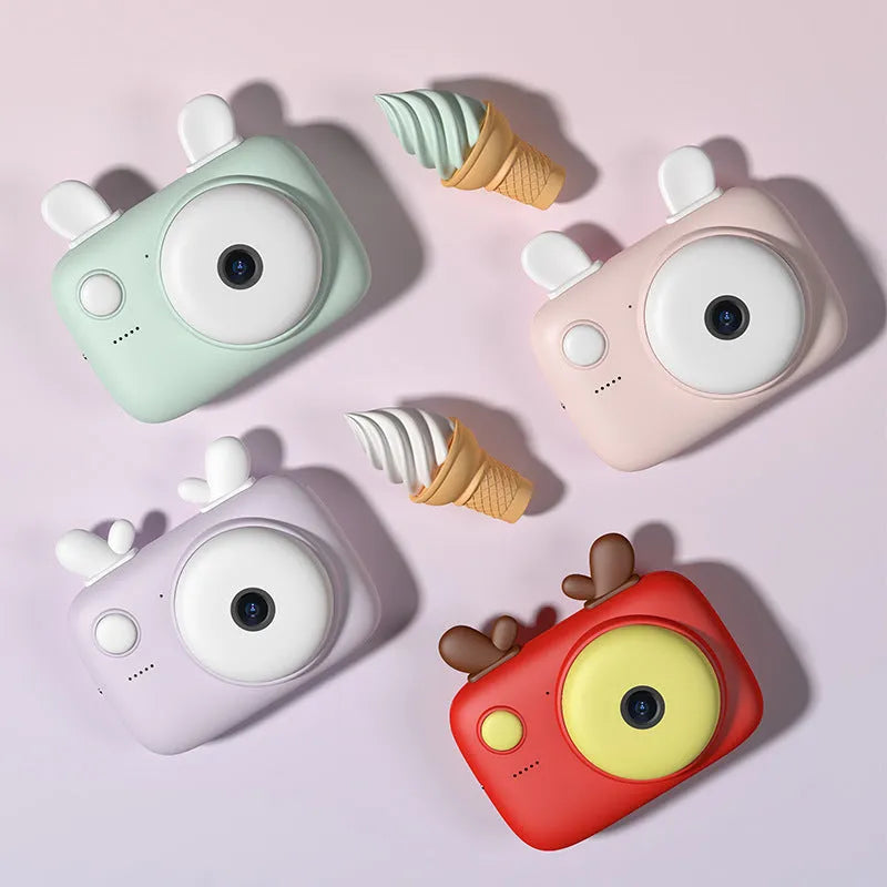 A2 kids digital camera in macaron design with 2.4 inch screen and dual 4000W cameras