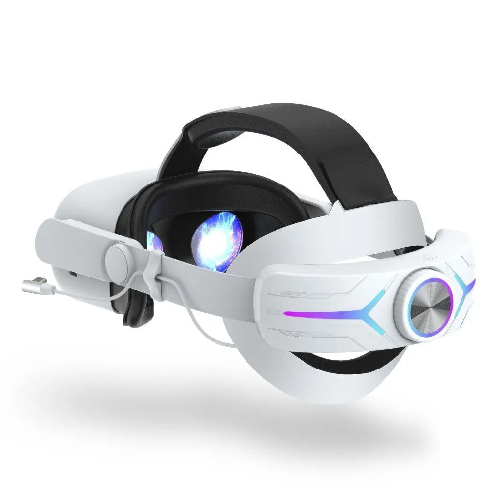 VR headset charging head strap for Meta Quest 3 with 8000 mAh power, ABS body, 27cm x 17.5cm x 5cm, in Elite Colour, Pure White or Pure Black