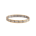 Elastic stainless steel unisex ring bracelet in steel colour, full gold, half gold or edge gold