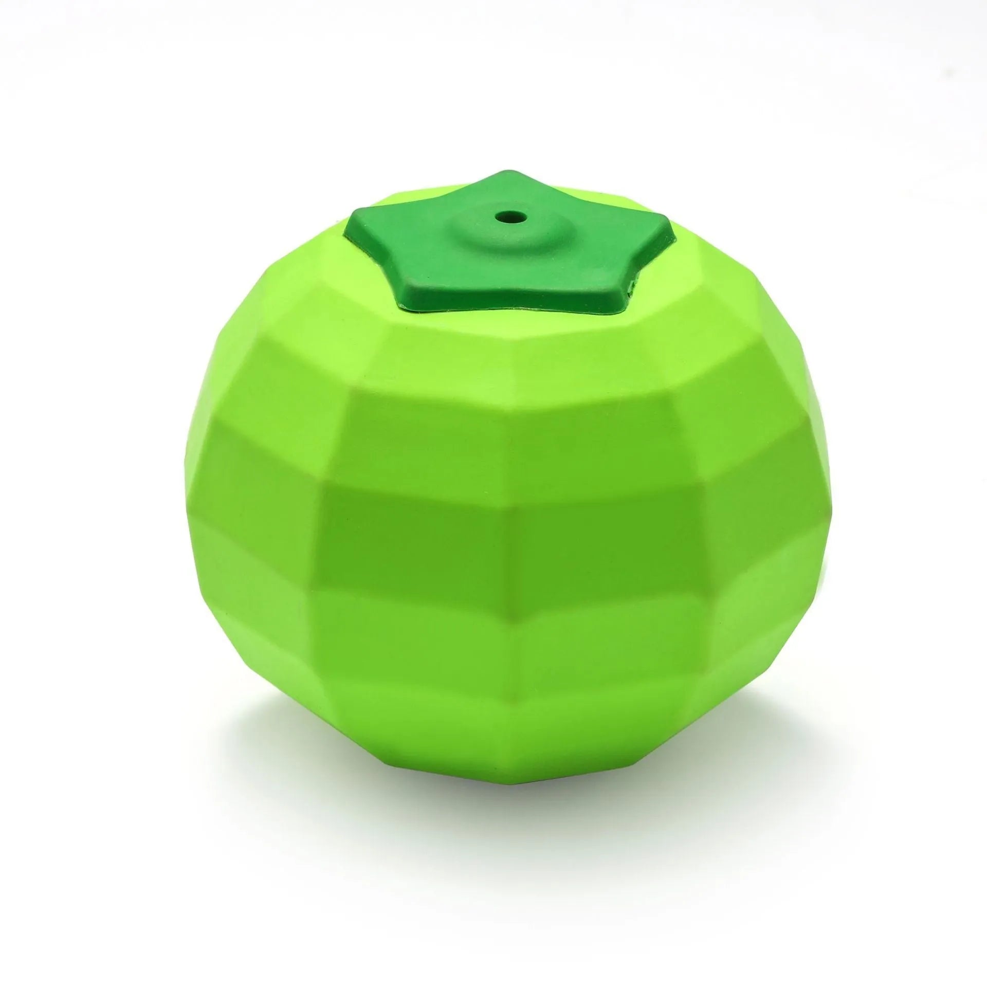 Green natural rubber squeaky dog chew toy ball for medium and large aggressive chewing breeds