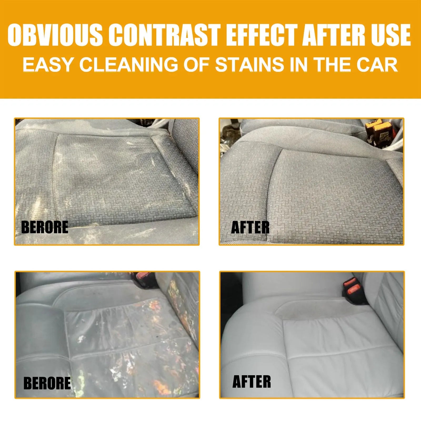 Car multifunction foamed cleaner 100ml set with bottle, sponge, and towel for auto cleaning