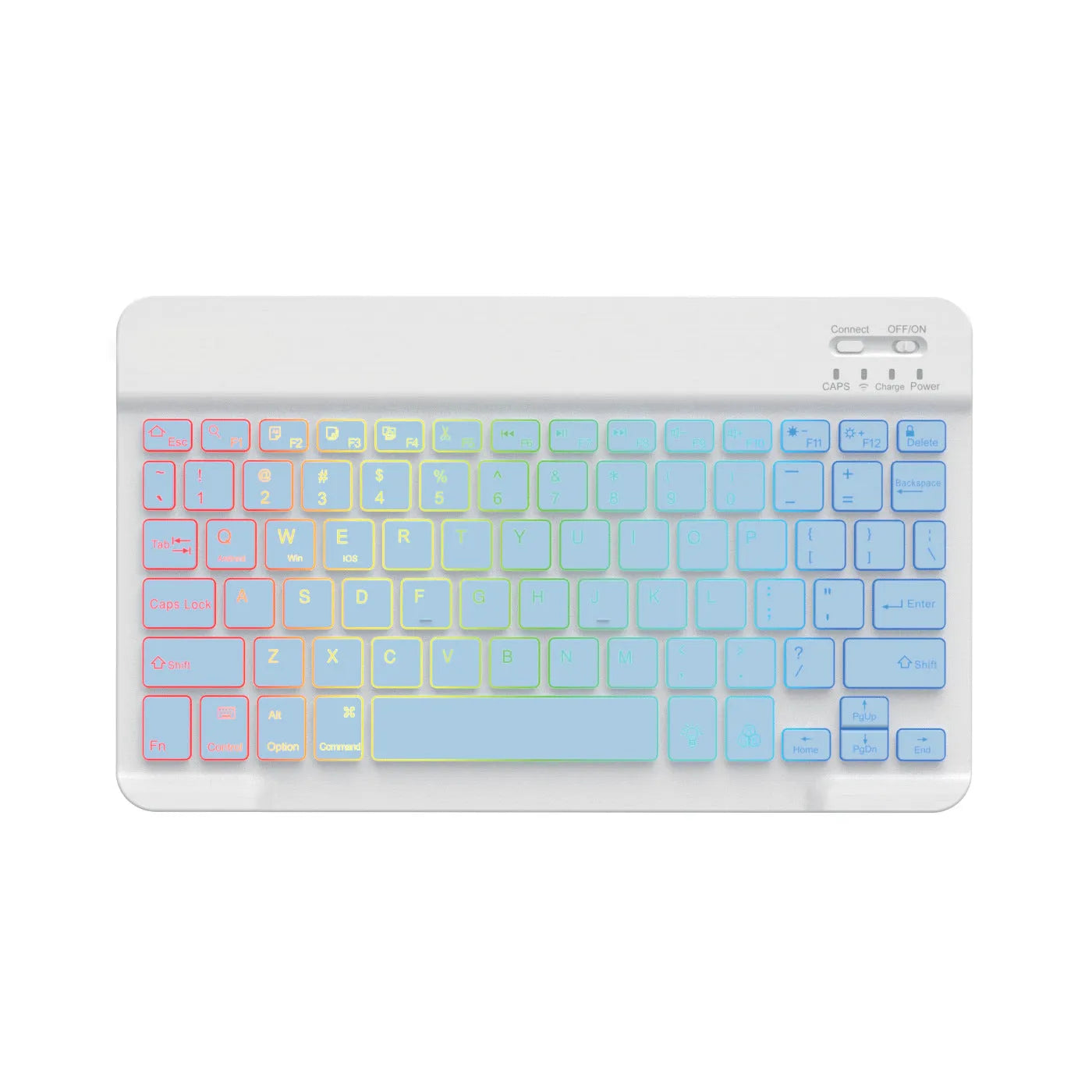 10-inch backlit Bluetooth wireless keyboard for tablets in multiple colour options