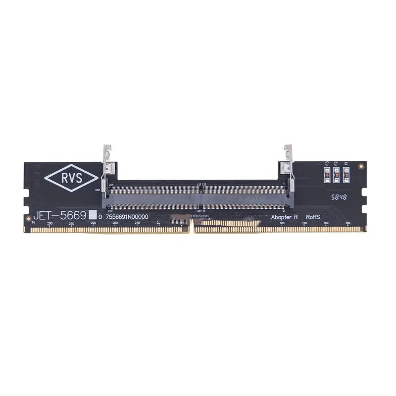 DDR4 laptop to desktop memory adapter card with electrostatic packaging