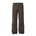 Men's loose straight wide leg trousers in cotton with high waist design