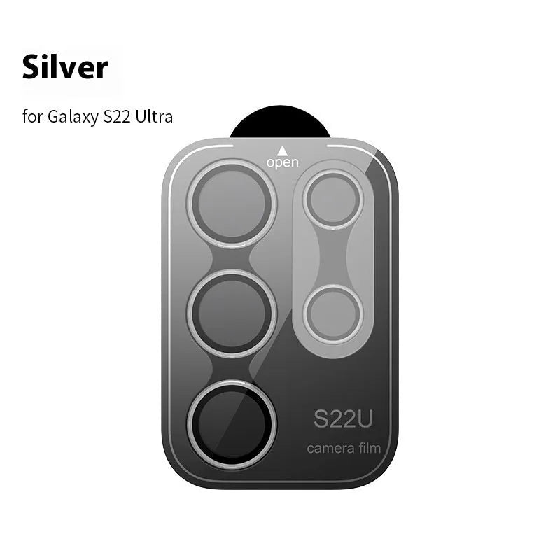 Samsung Eagle Eye single aluminum alloy glass lens protector for S22U S23 S23Ultra in black with tempered glass