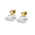 Pair of 925 silver stud earrings for women, 17mm length, electroplated finish, colour DY1D0378-S-Q-NO