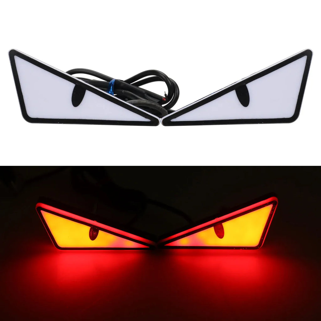 Triangle eyes motorcycle decorative light in semicircle shape plastic waterproof 12V set of two