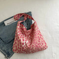 Simple large capacity leopard print shoulder messenger bag in black with single strap
