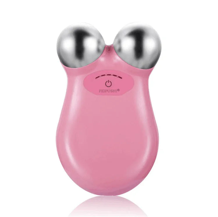 Pink HS-858 micro current facial lifting device with compact handheld design