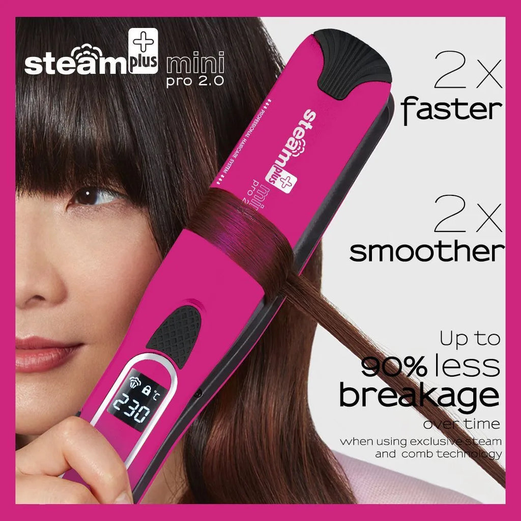 Mini steam splint spray hair straightener in champagne, purple, or rose red for curling and straightening hair