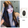 Cold brown layered long straight full-head wig for women with lace front