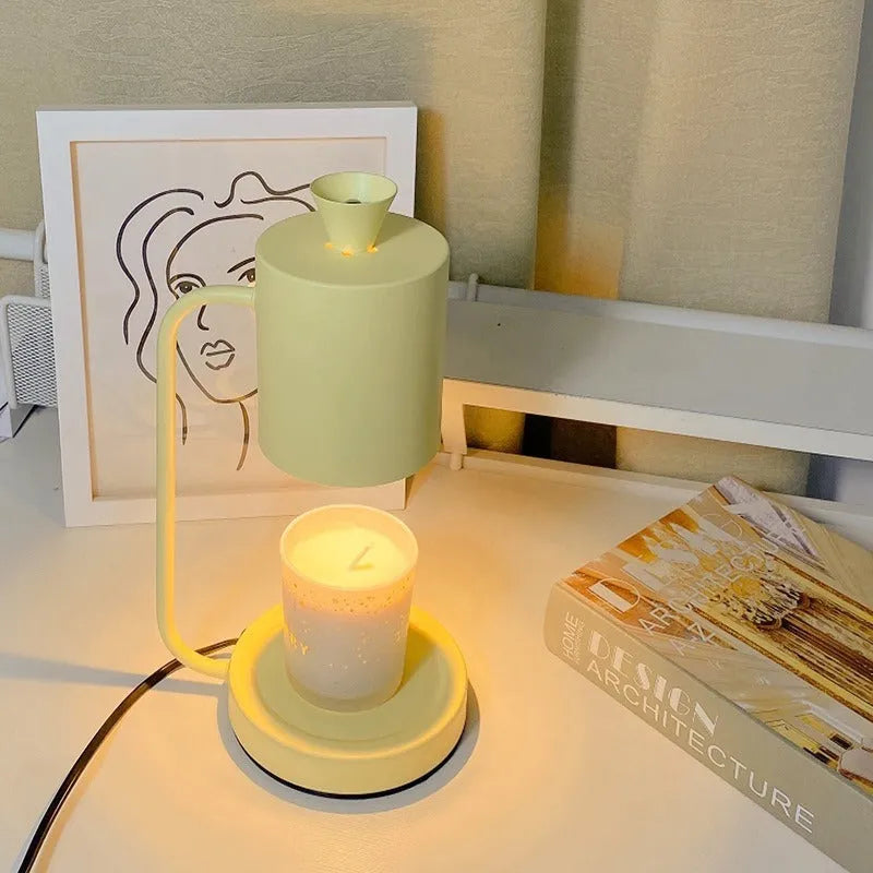 European style aromatherapy wax lamp with dimmer switch in white finish