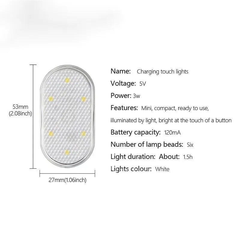 LED car interior touch induction retrofit reading night lamp with aluminium base plate