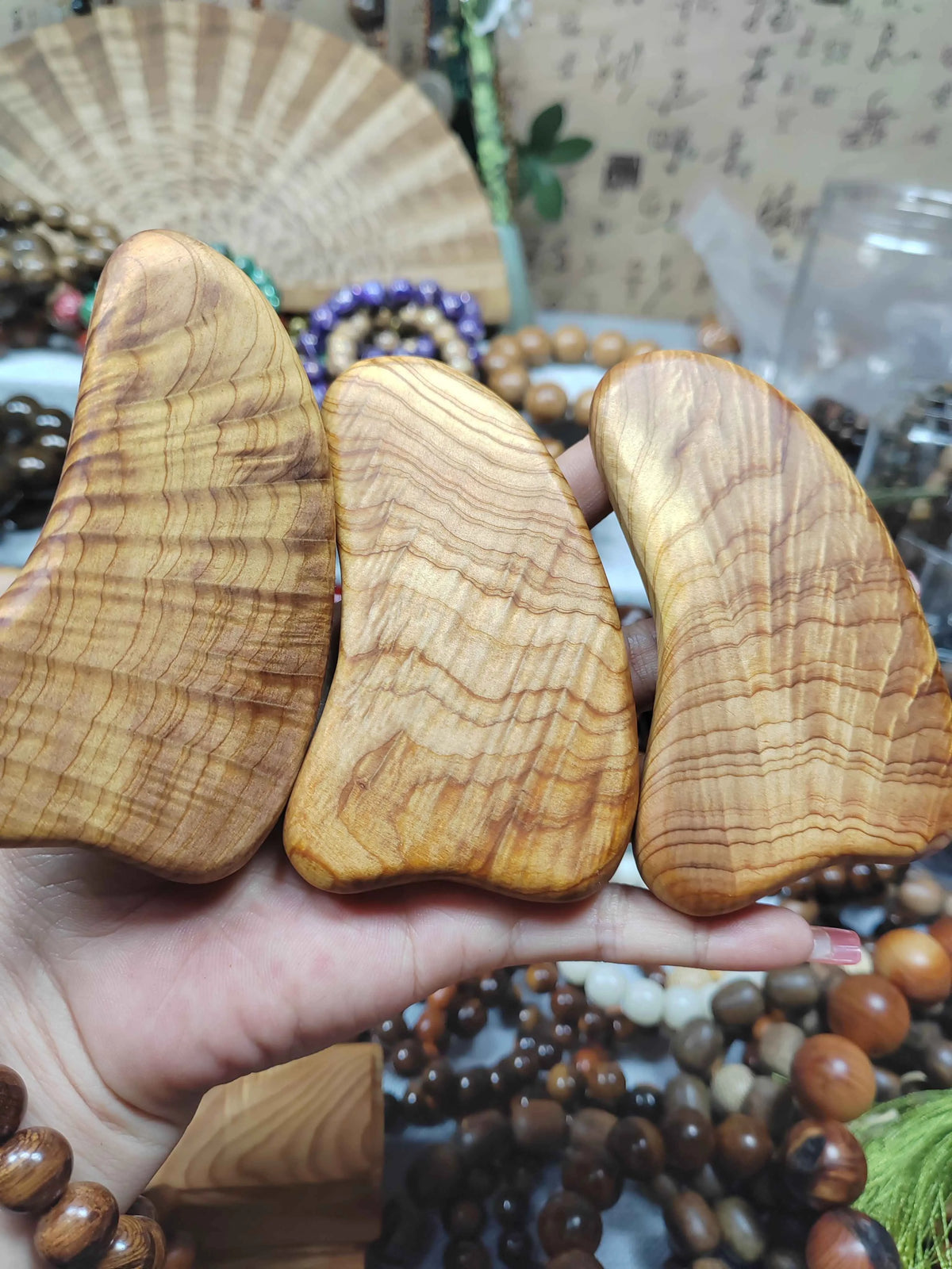 Taihang Yabai scraping board with water ripple pattern, single blue and white scraping plate for gua sha