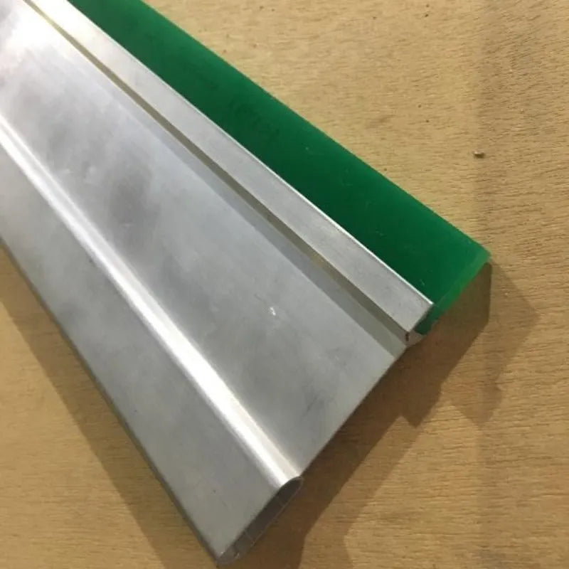 Green aluminum alloy squeegee scraper with metal handle measuring 50cm long