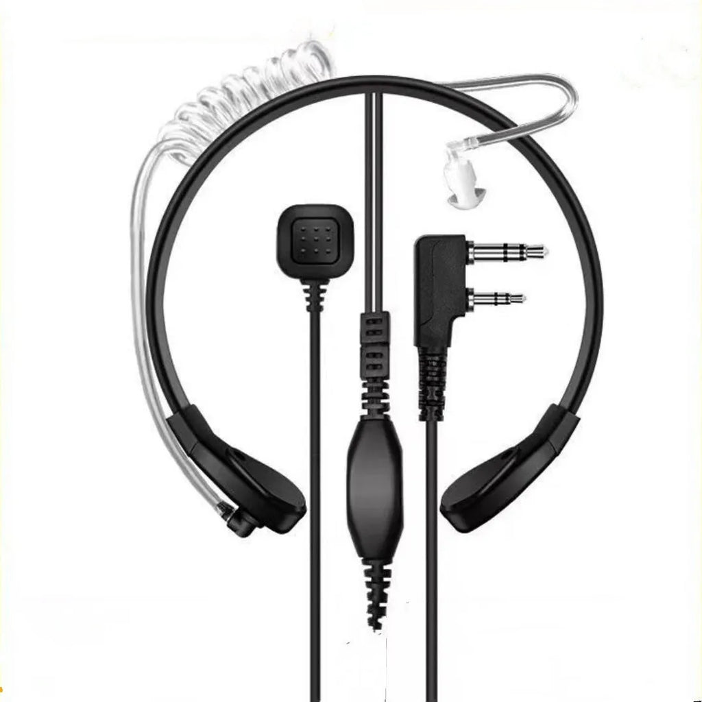 Wired in-ear walkie-talkie earpiece with microphone and PU cable, L-shaped plug, K Head Wide Mouth Double Hole colour
