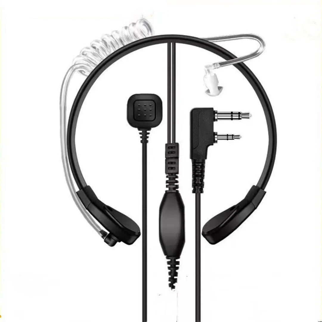Wired in-ear walkie-talkie earpiece with microphone and PU cable, L-shaped plug, K Head Wide Mouth Double Hole colour