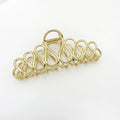 Gold and silver minimalist large hair clip with tassel for thick hair updos