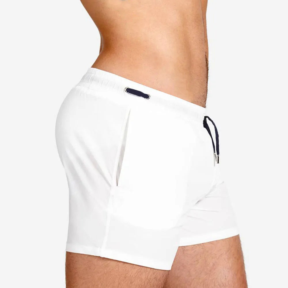 Men's mesh lining polyester shorts for swimming and sports in multiple colour options