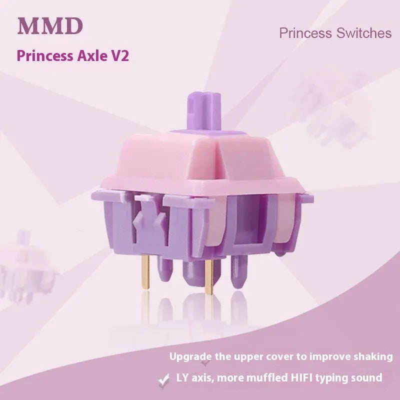 MMD Princess linear mechanical keyboard switch body with extended spring for custom keyboard builds