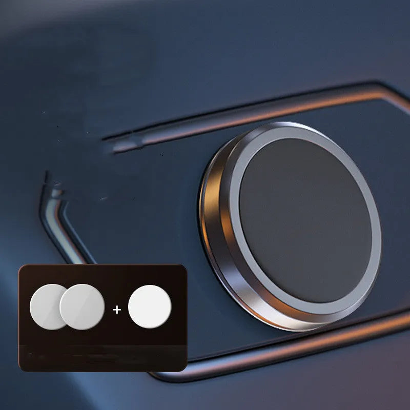 Obsidian black alloy magnetic phone holder with centripetal force design and included magnetic disks