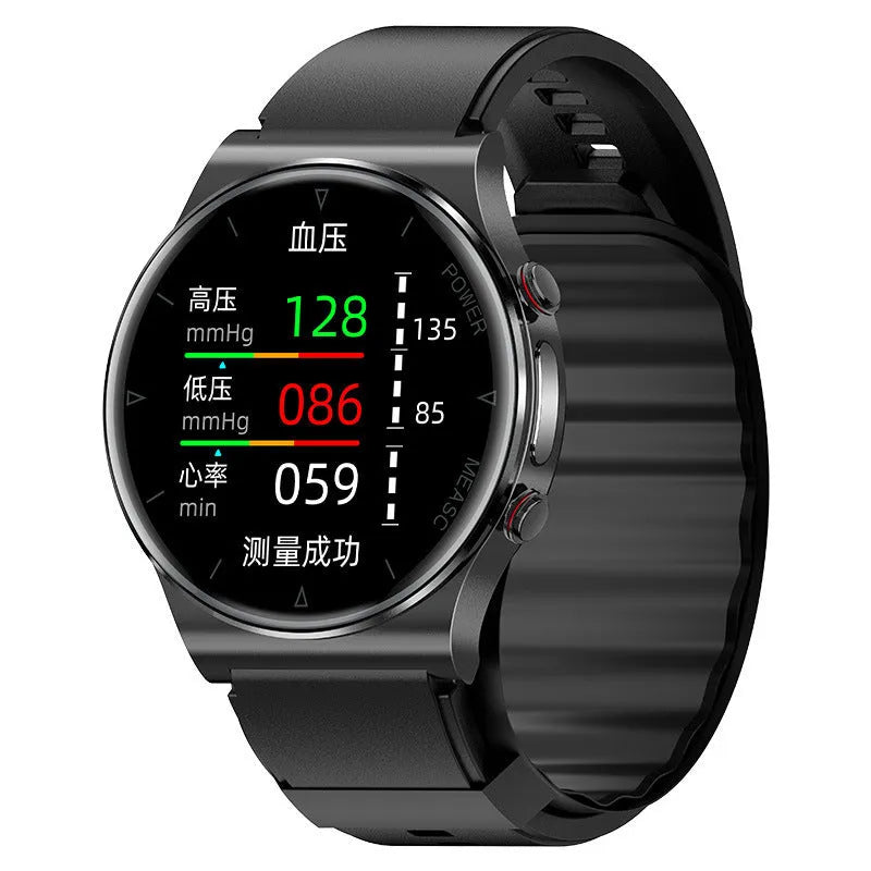 Sleep health multi-sport smart watch in black P70 colour with tempered glass display and TPU strap