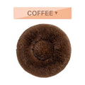 Fluffy XL donut-shaped dog bed in long plush fabric, 100cm diameter
