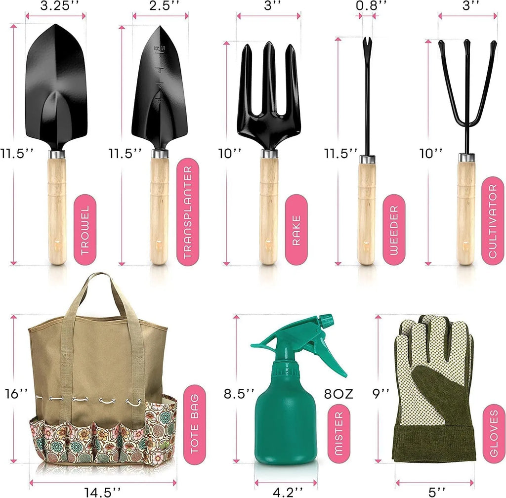 Eight-piece stainless steel gardening tools set CG2001 for garden maintenance
