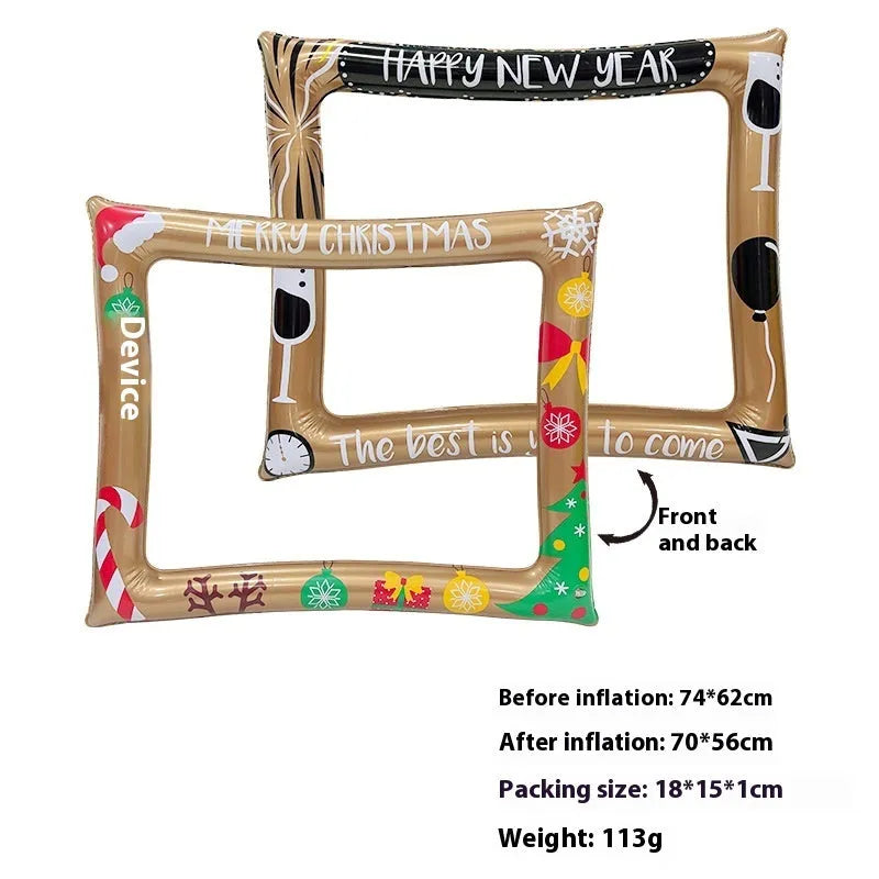 Christmas inflatable photo frame PVC interactive toy for youth photography and parent-child activities