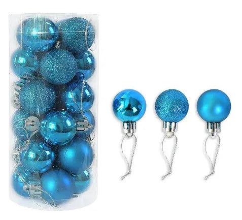 3cm diameter electroplated Christmas balls in assorted colours with shiny matte finish