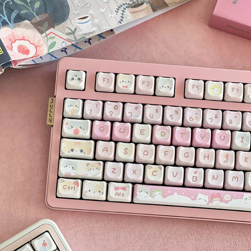 141-key mechanical keyboard keycap set with dye sublimation printing on five sides