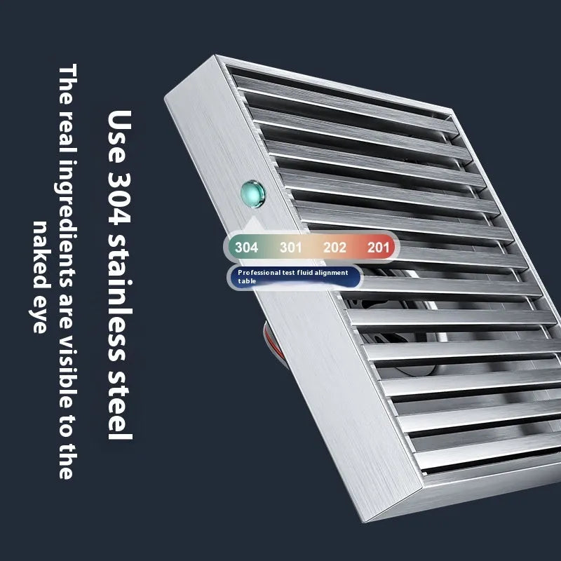 304 stainless steel courtyard floor drain with gun grey 15x15cm ABS plastic core
