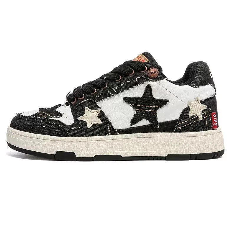 Cowhide leather low-top platform running shoes in 'West Lake Dragon Well Tea' colour with round toe and lace-up front.