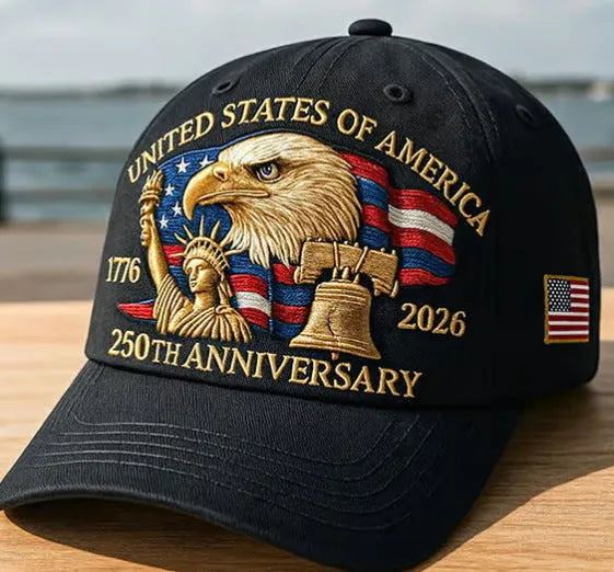 250 weeks old embroidered American eagle head cotton baseball cap dome crown sunscreen breathable sunshade anniversary colours