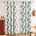 Christmas Forest Punching design polyester shading curtain panel shown in modern simplicity style.