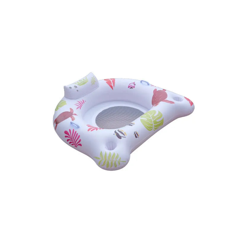 White luminous U-shaped inflatable float seat measuring 120cm for pool use