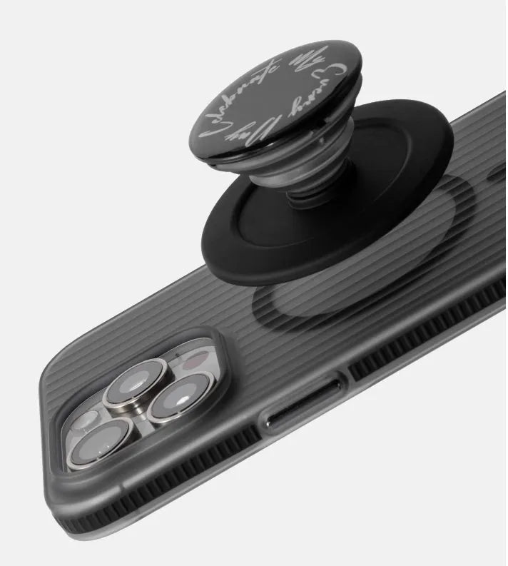 Magnetic phone case for iPhone 13 14 15 drop-resistant striped PC hard shell with anti-slip bars black